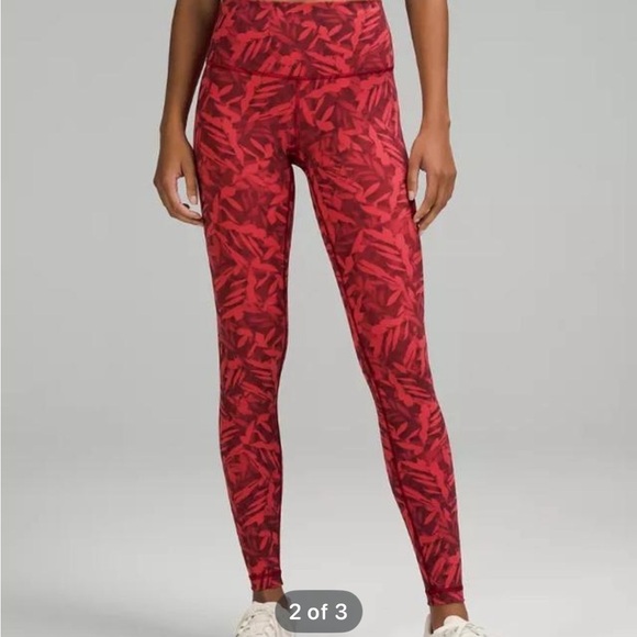 lululemon athletica Pants - Lululemon Wunder Under High-Rise Tight 25" *Luxtreme
Spray Leaf Fireside Red